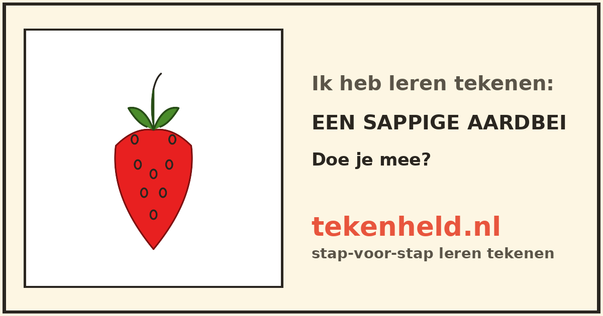Voorbeeld: Een sappige aardbei tekenen in stappen