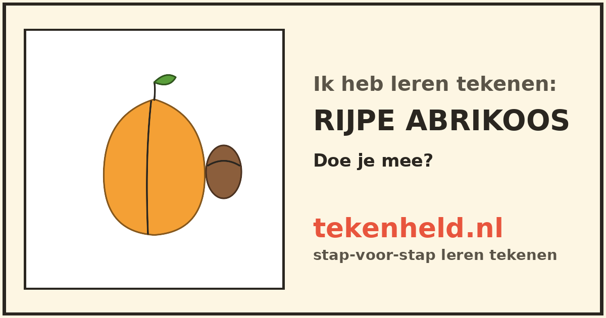 Voorbeeld: Rijpe abrikoos tekenen in stappen