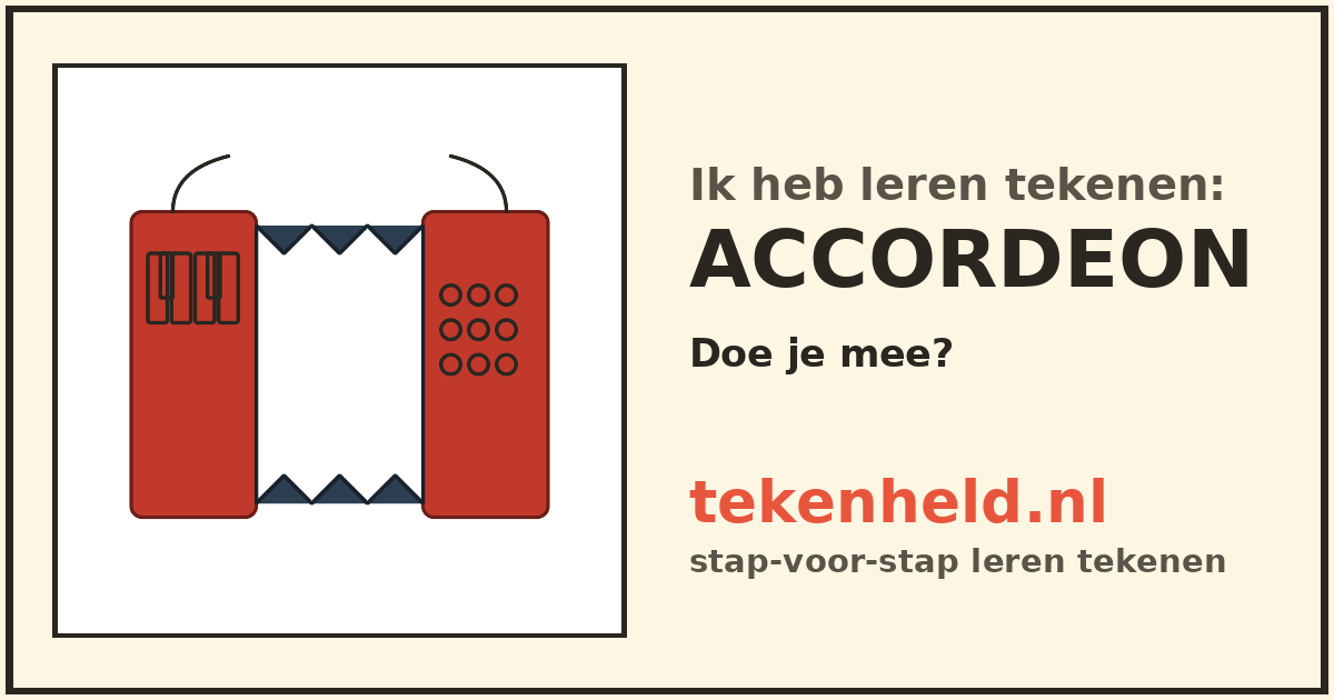 Voorbeeld: Accordeon tekenen in stappen
