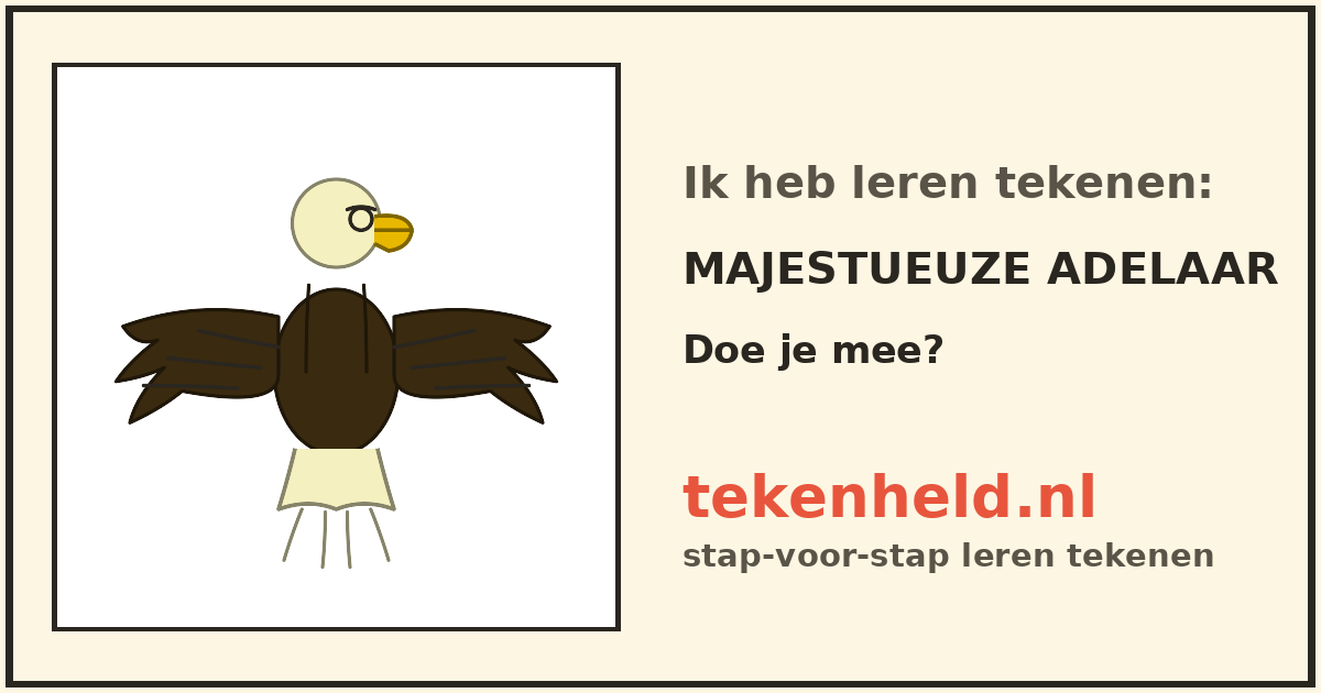 Voorbeeld: Majestueuze adelaar tekenen in stappen