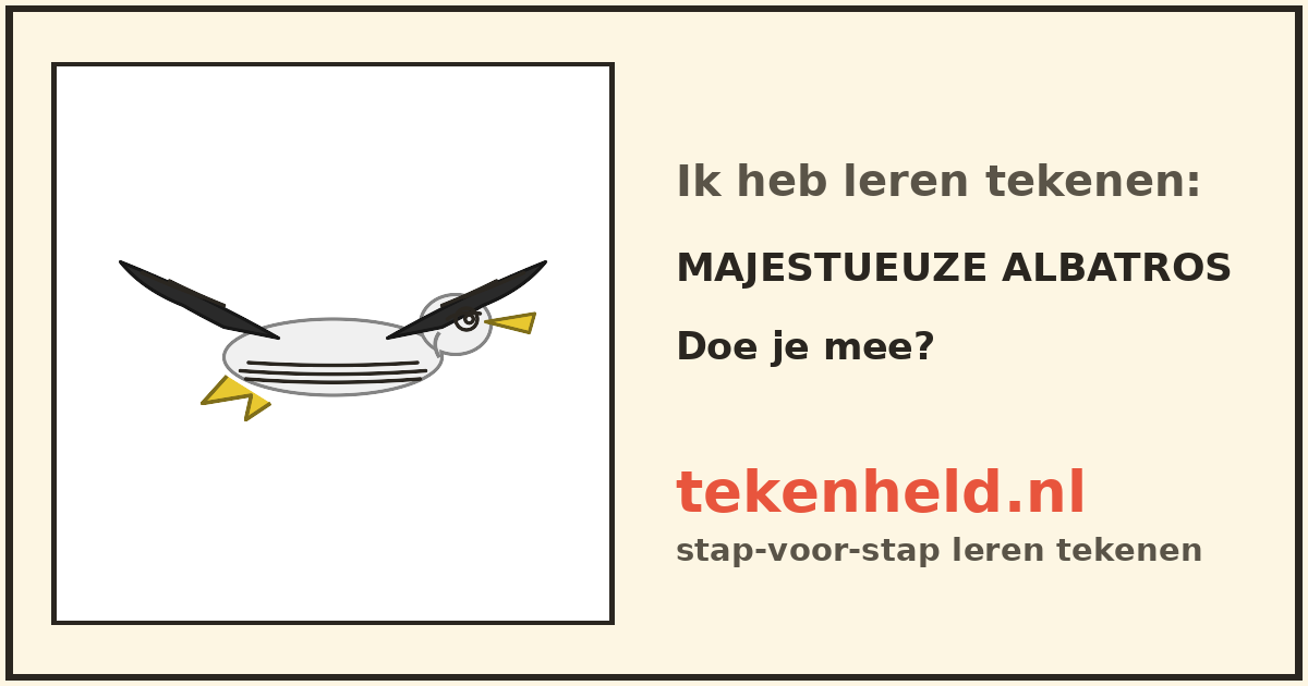 Voorbeeld: Majestueuze albatros tekenen in stappen