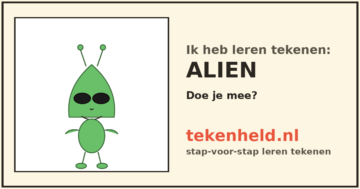 Voorbeeld: Alien tekenen in stappen