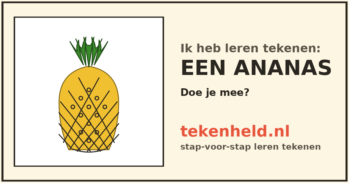 Voorbeeld: Een ananas tekenen in stappen