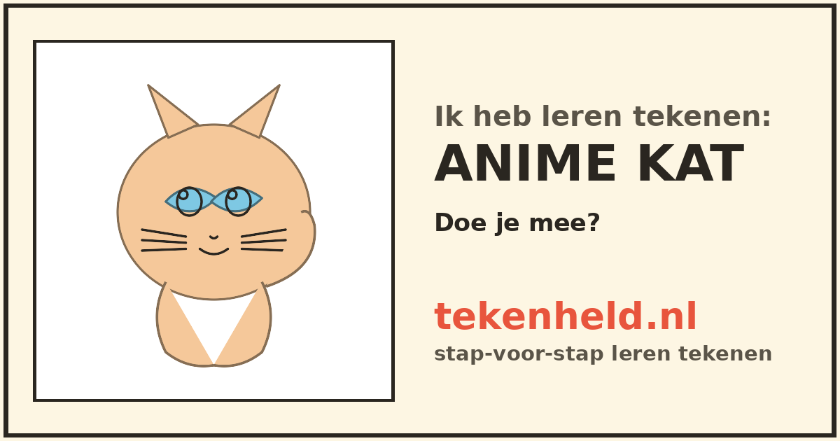 Voorbeeld: Anime kat tekenen in stappen