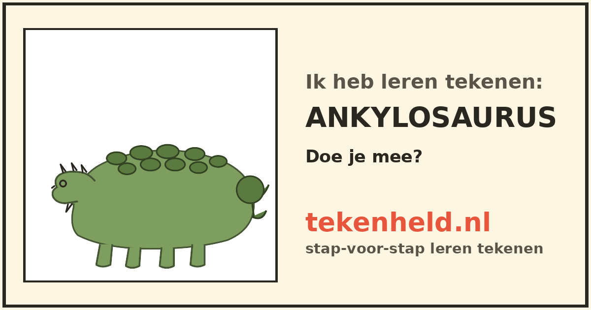 Voorbeeld: Ankylosaurus tekenen in stappen
