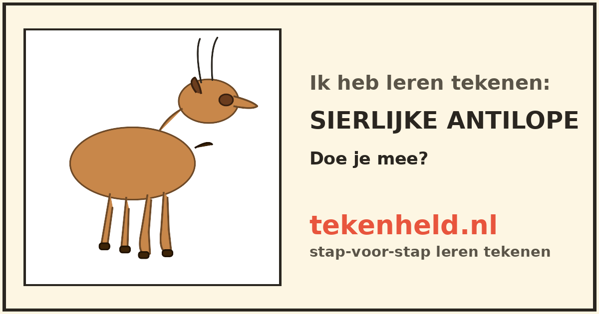 Voorbeeld: Sierlijke antilope tekenen in stappen