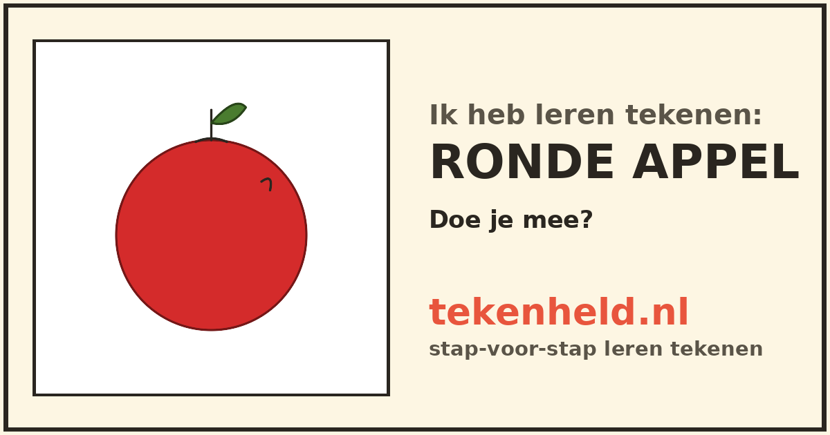 Voorbeeld: Ronde appel tekenen in stappen