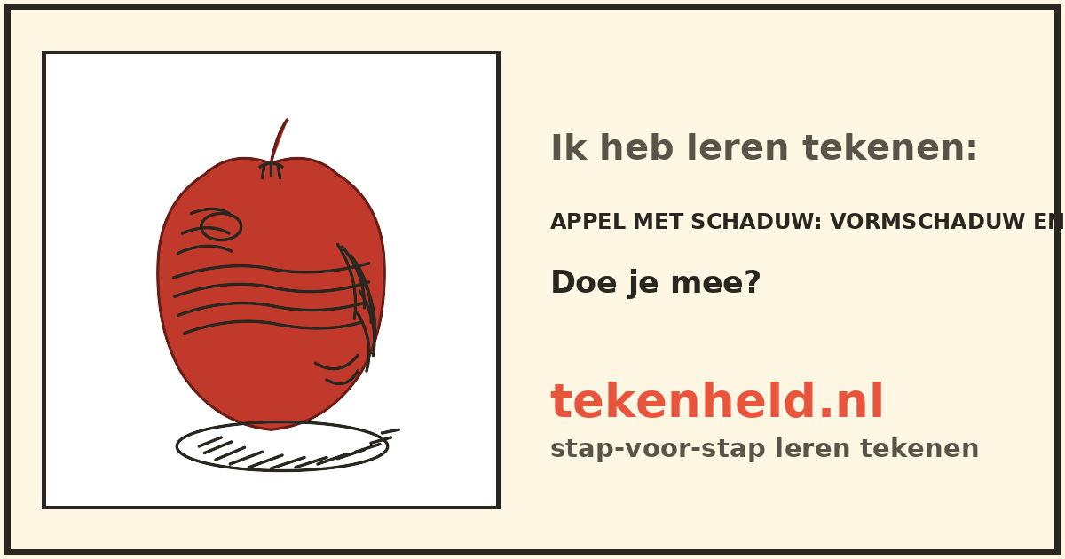 Voorbeeld: Appel met schaduw tekenen in stappen