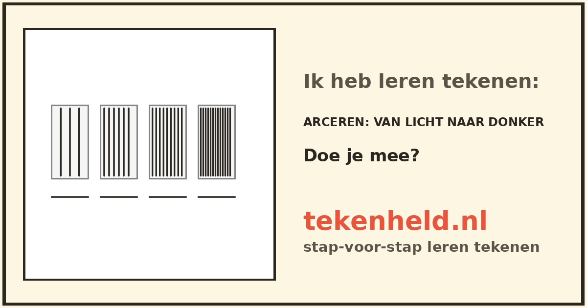 Voorbeeld: Arceren tekenen in stappen