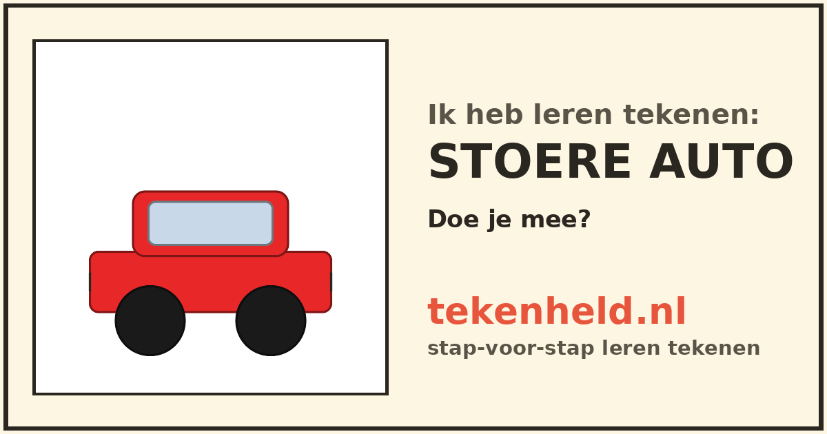 Voorbeeld: Stoere auto tekenen in stappen