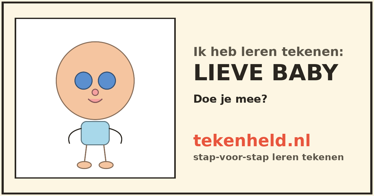 Voorbeeld: Lieve baby tekenen in stappen