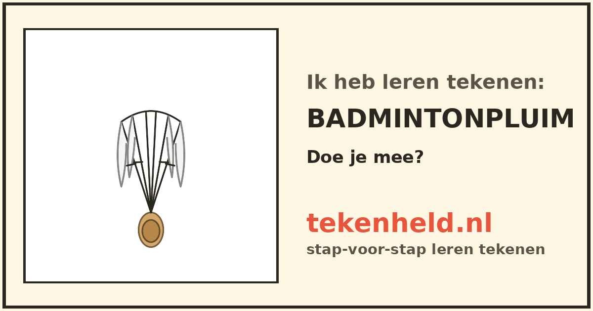 Voorbeeld: Badmintonpluim tekenen in stappen