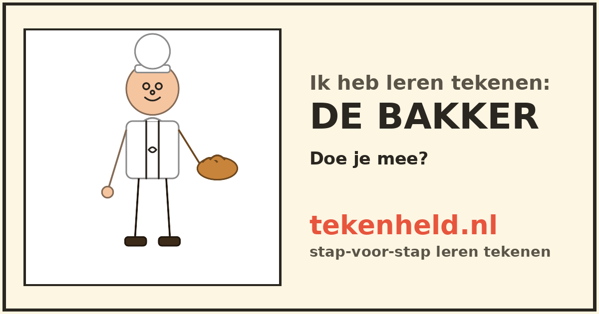 Voorbeeld: De bakker tekenen in stappen