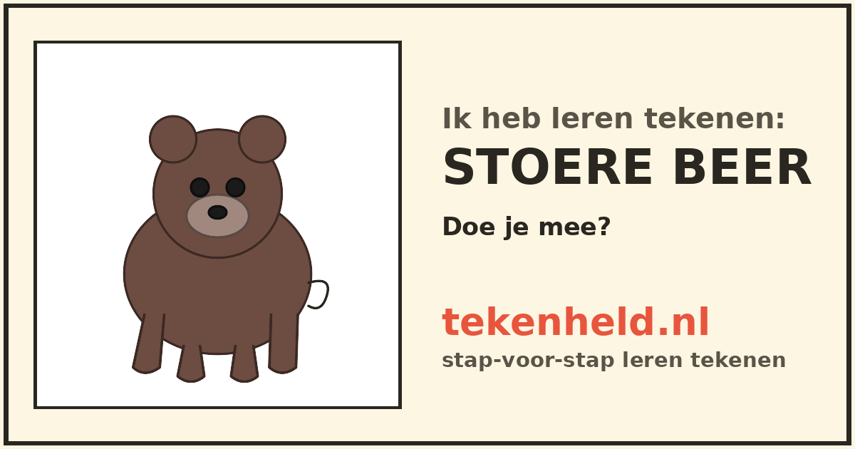 Voorbeeld: Stoere beer tekenen in stappen