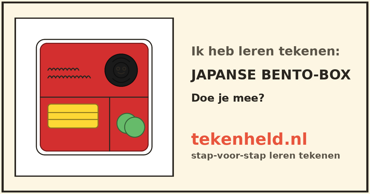 Voorbeeld: Japanse bento-box tekenen in stappen
