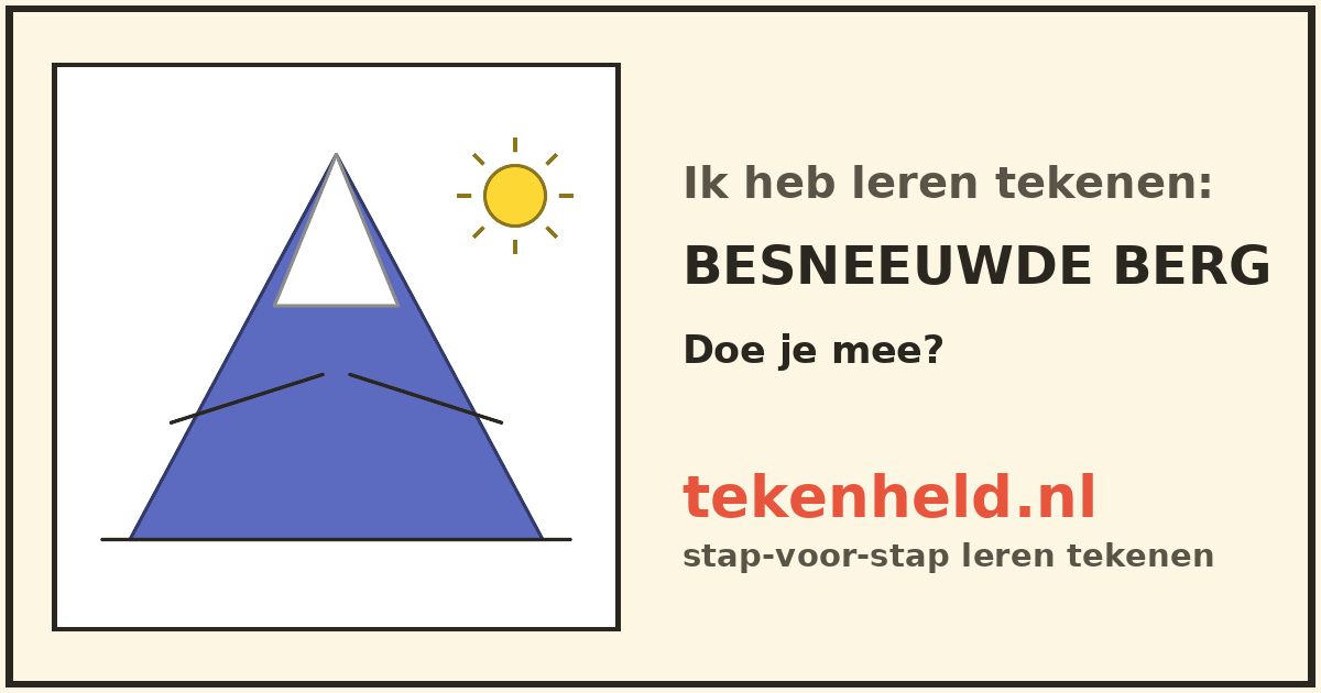 Voorbeeld: Besneeuwde berg tekenen in stappen