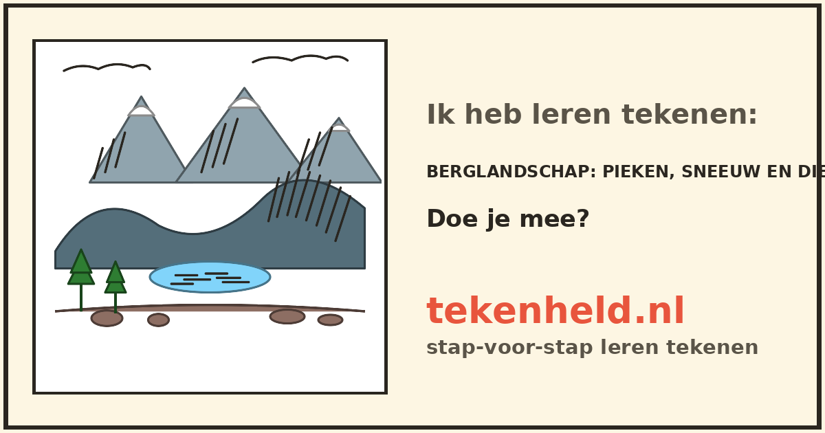 Voorbeeld: Berglandschap tekenen in stappen