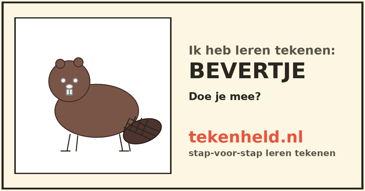 Voorbeeld: Bevertje tekenen in stappen