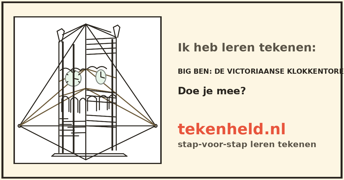 Voorbeeld: Big Ben tekenen in stappen