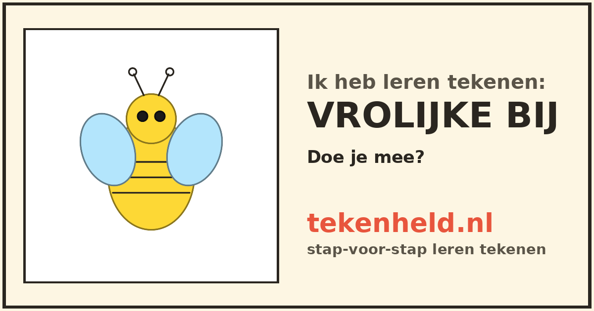 Voorbeeld: Vrolijke bij tekenen in stappen