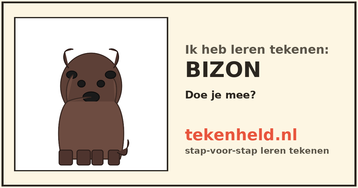 Voorbeeld: Bizon tekenen in stappen