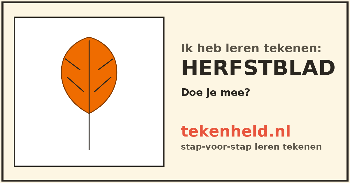 Voorbeeld: Herfstblad tekenen in stappen
