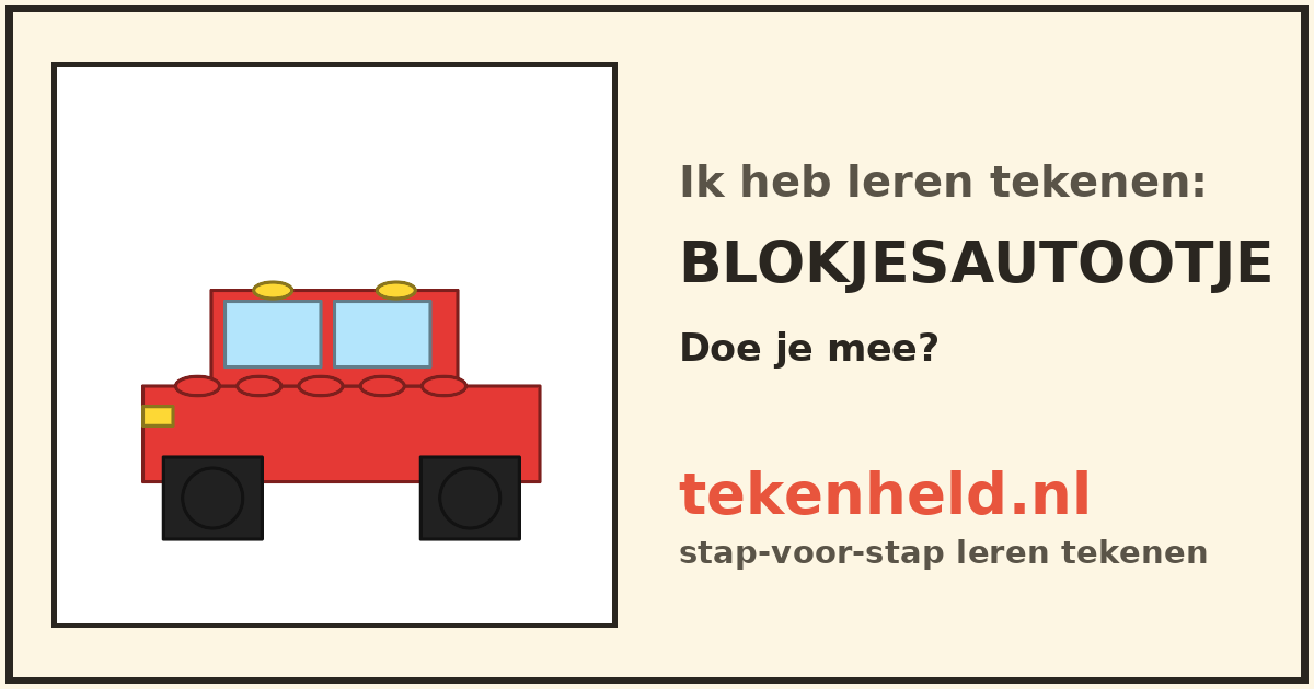 Voorbeeld: Blokjesautootje tekenen in stappen