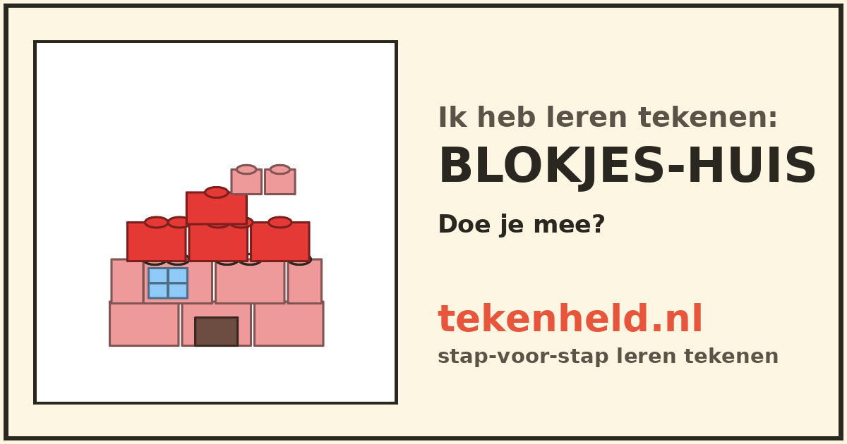Voorbeeld: Blokjes-huis tekenen in stappen