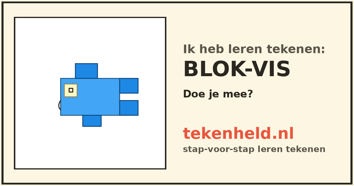 Voorbeeld: Blok-vis tekenen in stappen