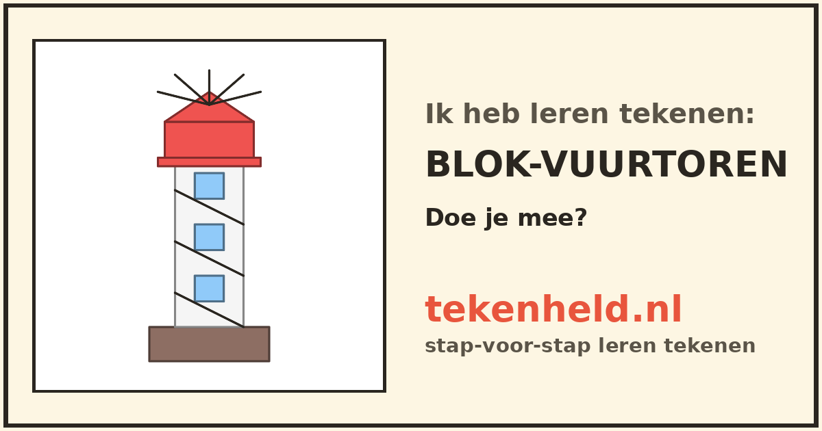 Voorbeeld: Blok-vuurtoren tekenen in stappen