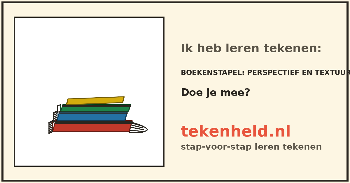 Voorbeeld: Boekenstapel tekenen in stappen