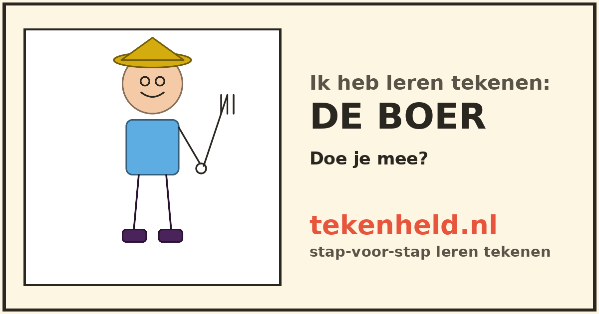 Voorbeeld: De boer tekenen in stappen