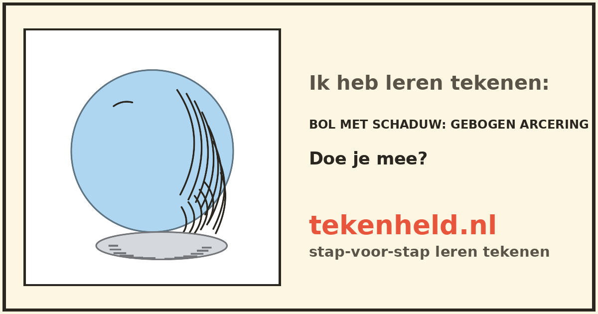Voorbeeld: Bol met schaduw tekenen in stappen