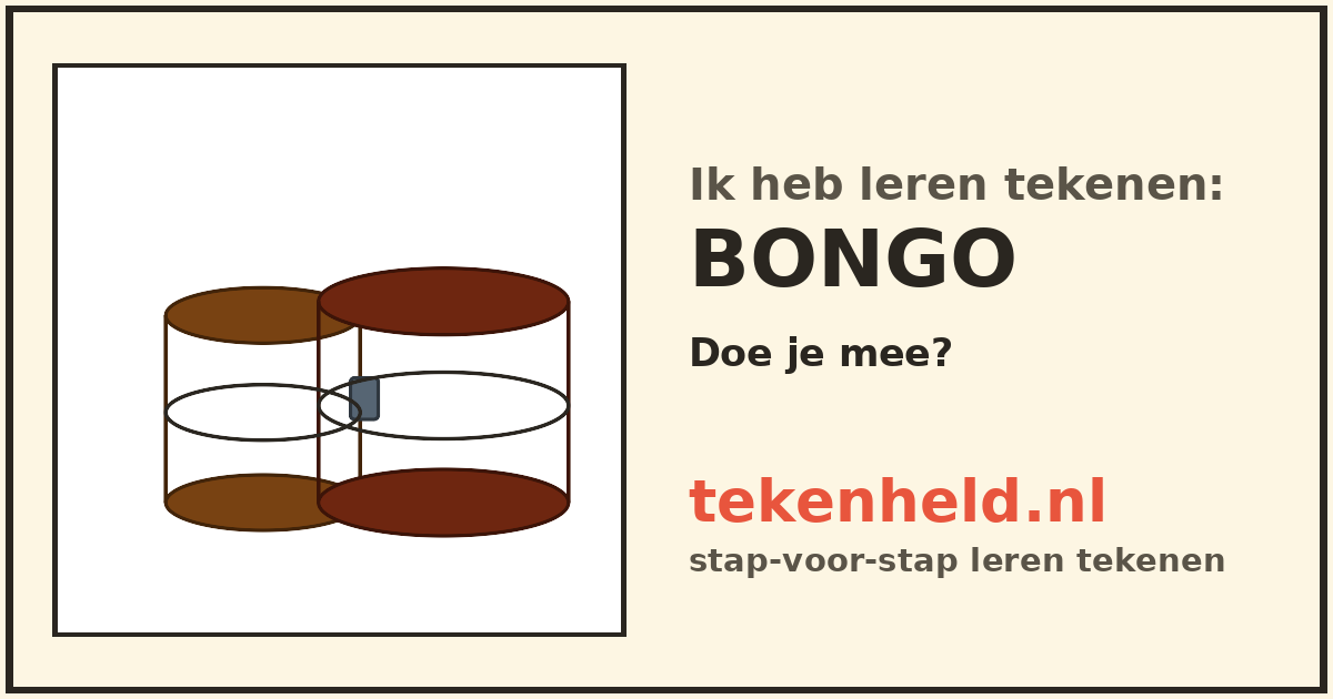 Voorbeeld: Bongo tekenen in stappen