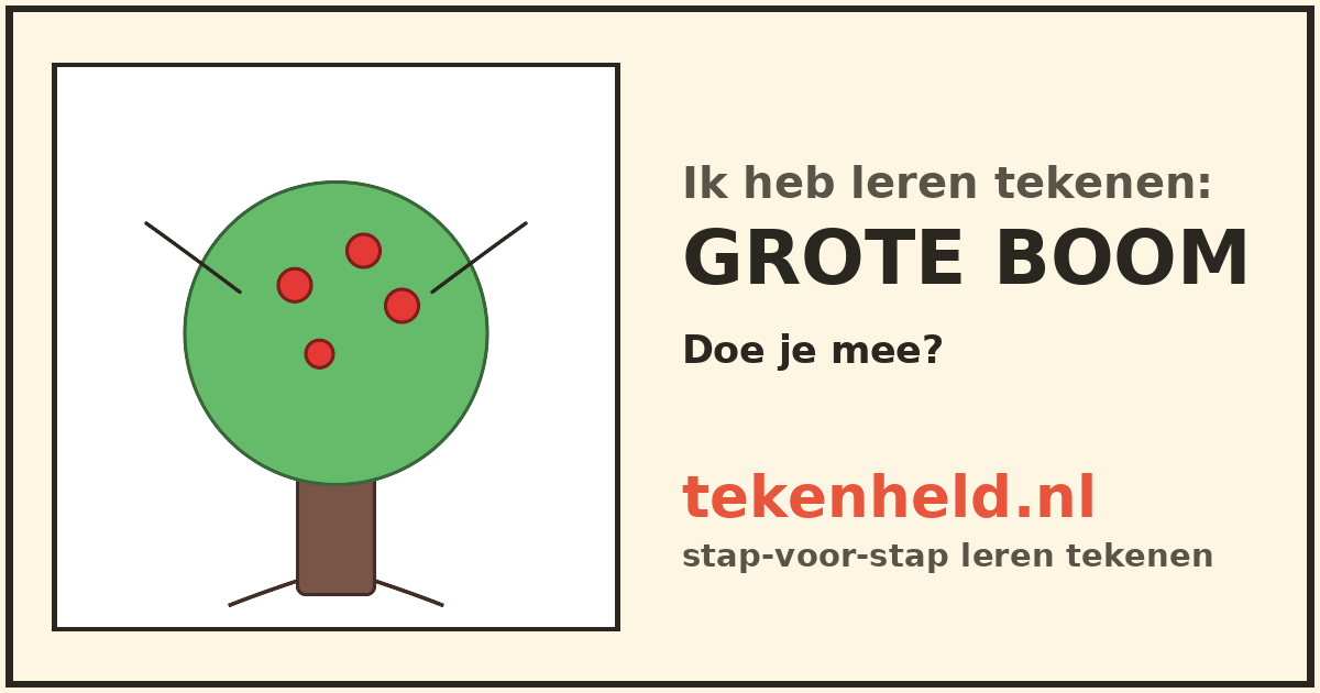 Voorbeeld: Grote boom tekenen in stappen
