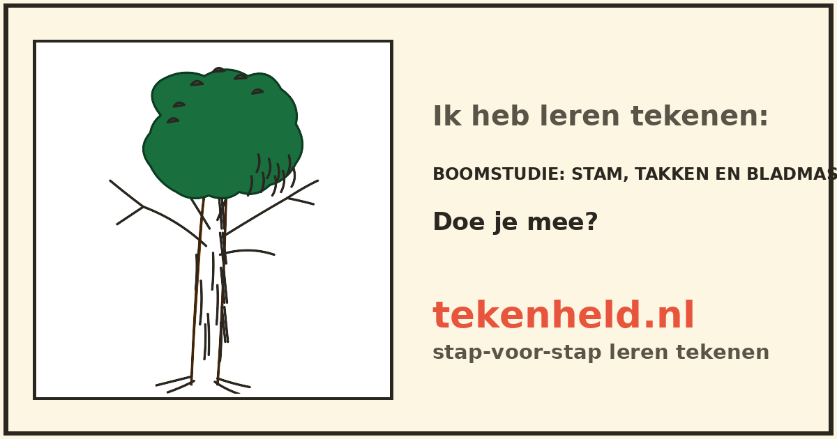 Voorbeeld: Boomstudie tekenen in stappen