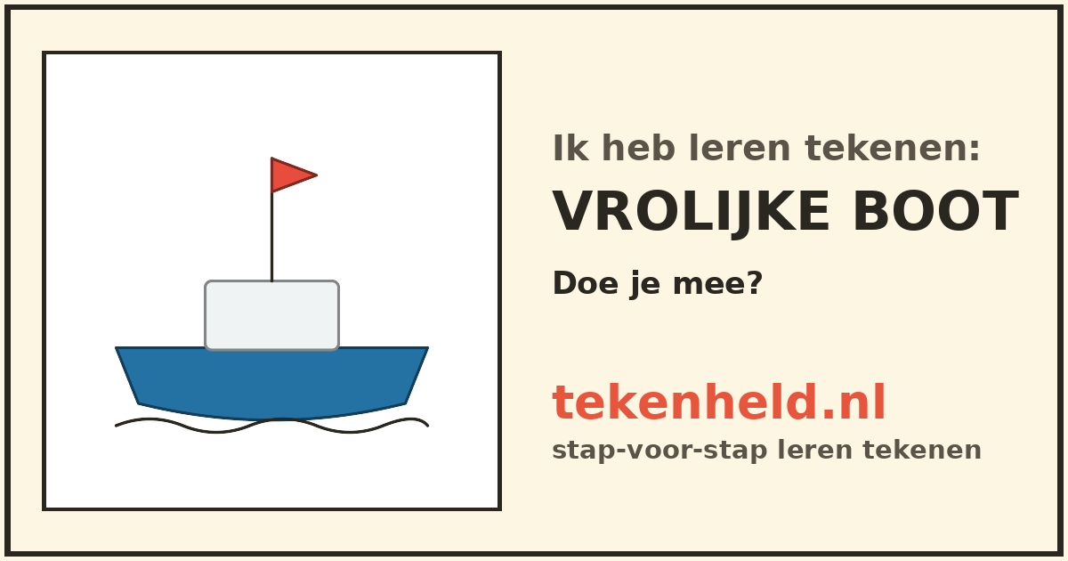 Voorbeeld: Vrolijke boot tekenen in stappen