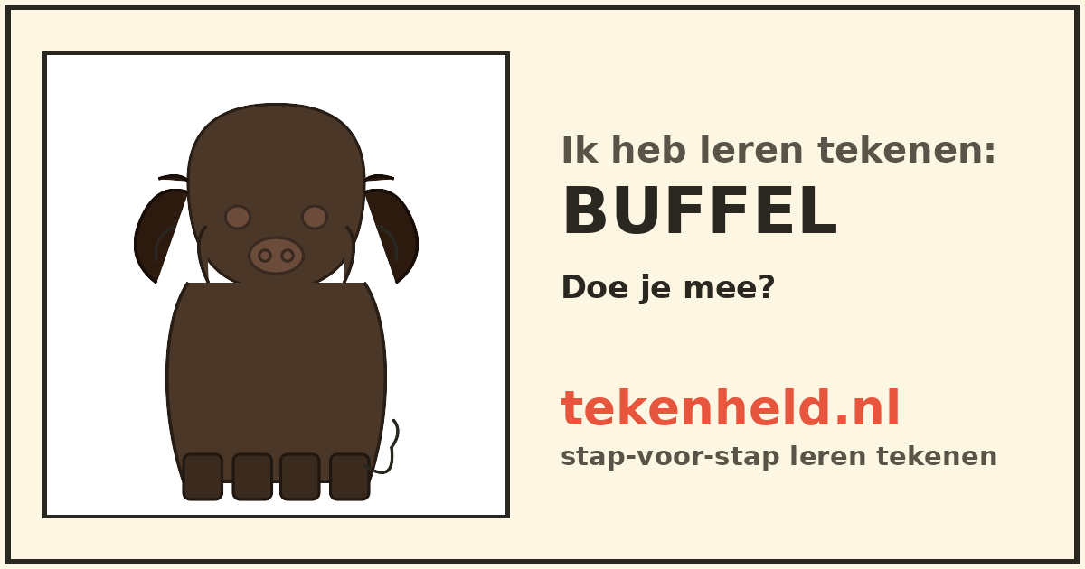 Voorbeeld: Buffel tekenen in stappen