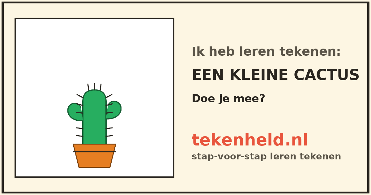 Voorbeeld: Een kleine cactus tekenen in stappen