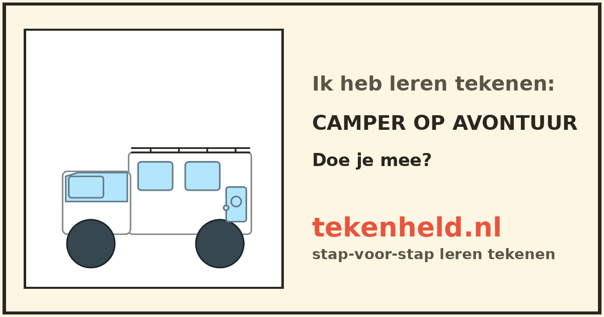 Voorbeeld: Camper op avontuur tekenen in stappen