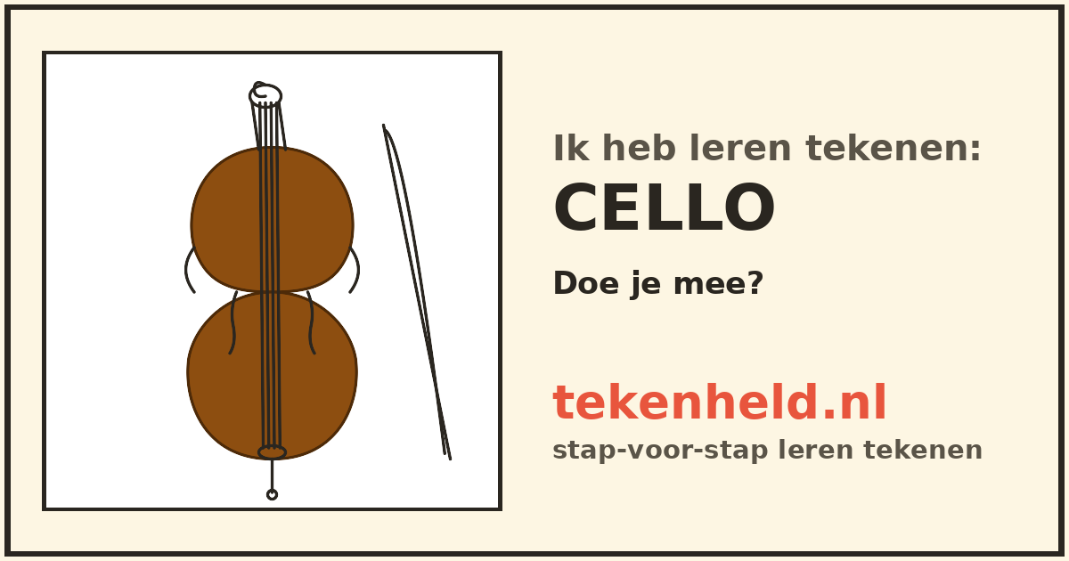 Voorbeeld: Cello tekenen in stappen