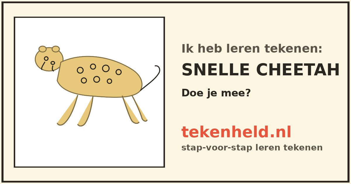 Voorbeeld: Snelle cheetah tekenen in stappen