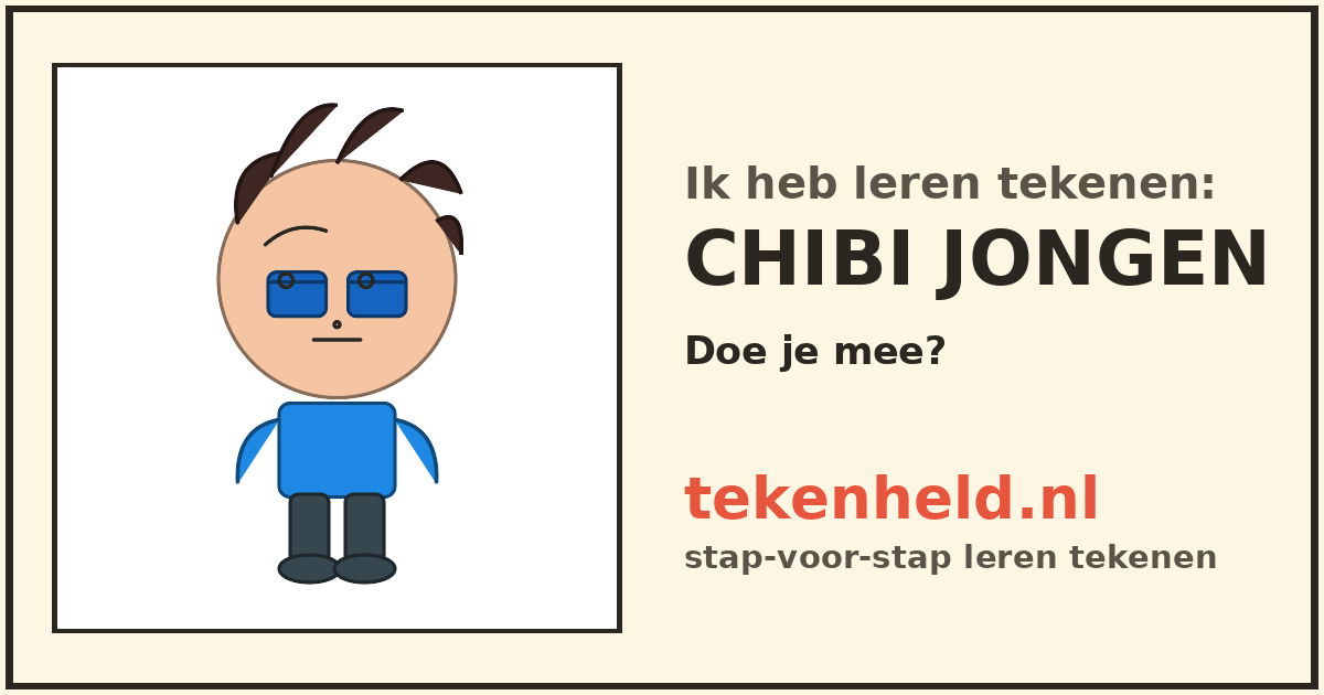 Voorbeeld: Chibi jongen tekenen in stappen