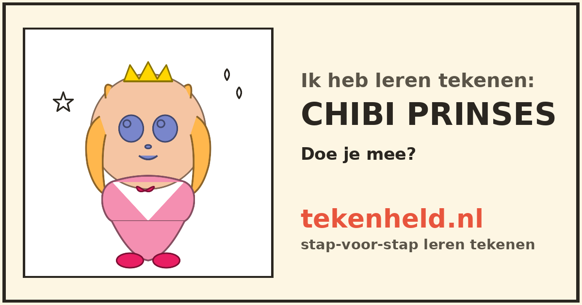 Voorbeeld: Chibi prinses tekenen in stappen