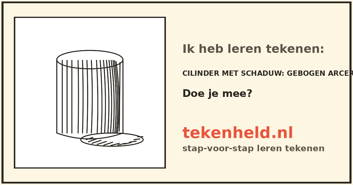 Voorbeeld: Cilinder met schaduw tekenen in stappen