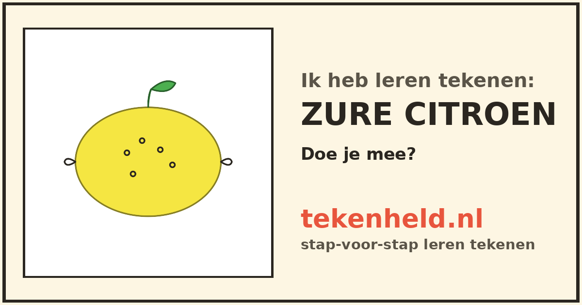 Voorbeeld: Zure citroen tekenen in stappen