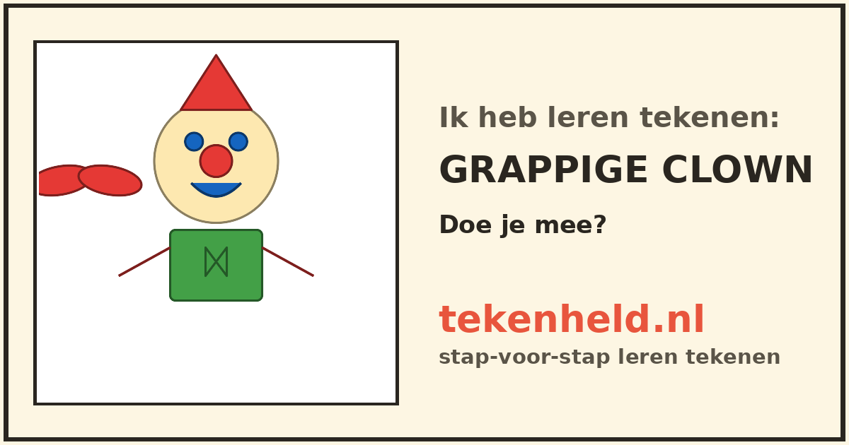 Voorbeeld: Grappige clown tekenen in stappen