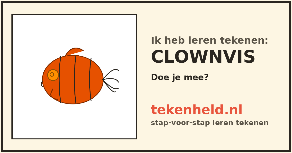Voorbeeld: Clownvis tekenen in stappen