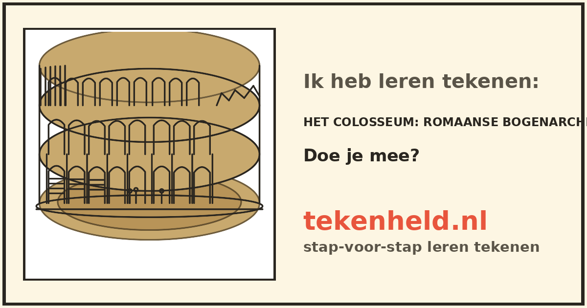 Voorbeeld: Het Colosseum tekenen in stappen