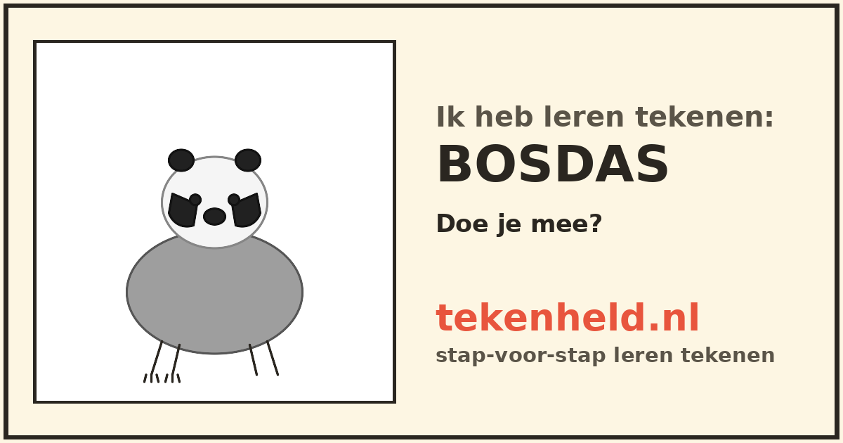 Voorbeeld: Bosdas tekenen in stappen